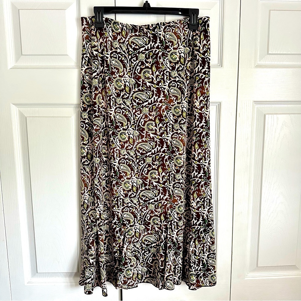 Vtg Hypnotized Ruffle Hem Paisley Midi Skirt Womens M Forest Fairy Whimsigoth